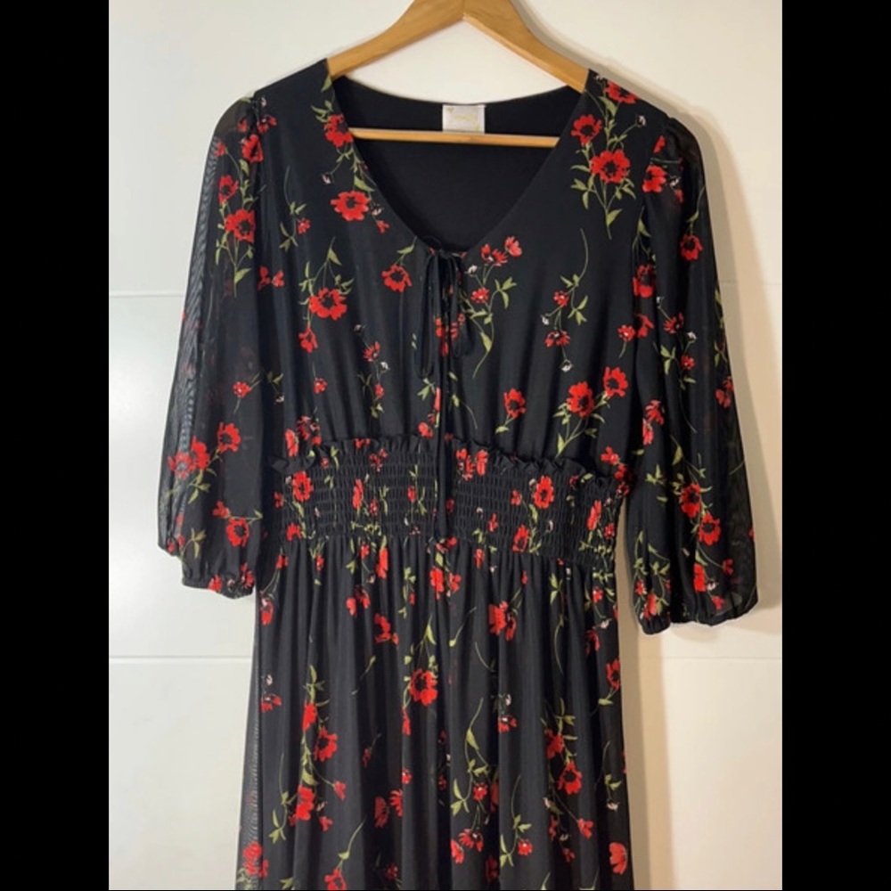 Black Floral Maxi Dress